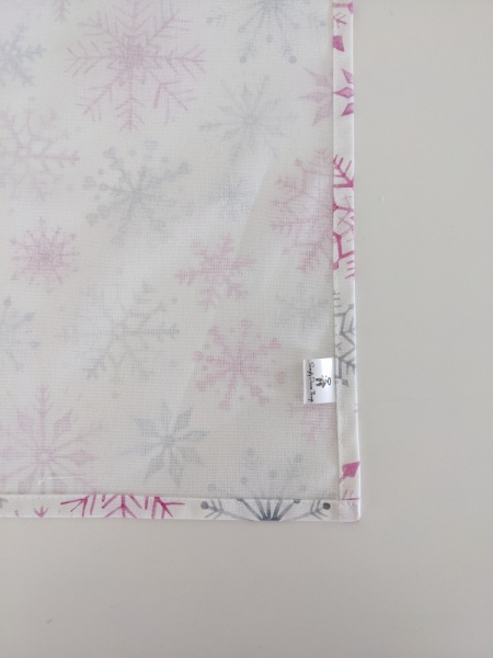 Pink and Grey Snowflake Christmas Tea Towel